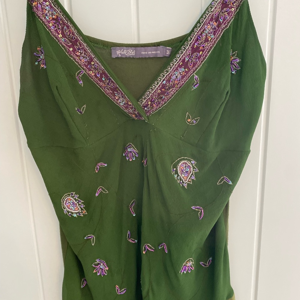 Hale Bob tank top cami womens size medium green
